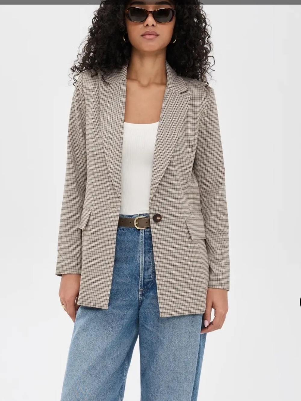 Z Supply Elite Houndstooth Tweed Blazer Size Large